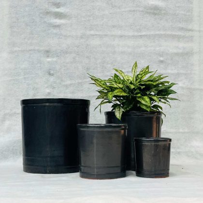 Ceramic Pot CAPPL-063 Silver Black