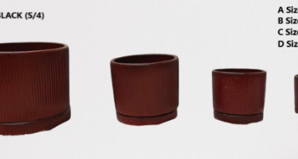Ceramic Pot CAPPL-066 RED BLACK