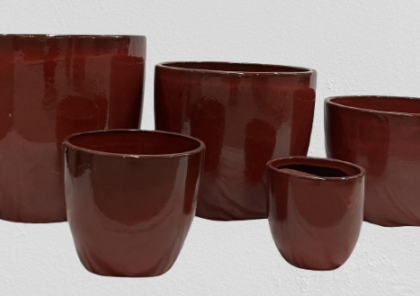 Ceramic Pot CAPPL-1209 RED BLACK