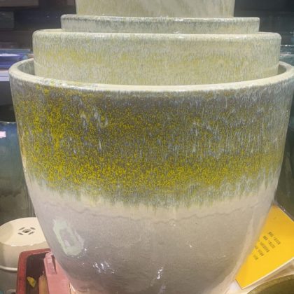 Ceramic Pot CAPPL-1209 Yellow Cream