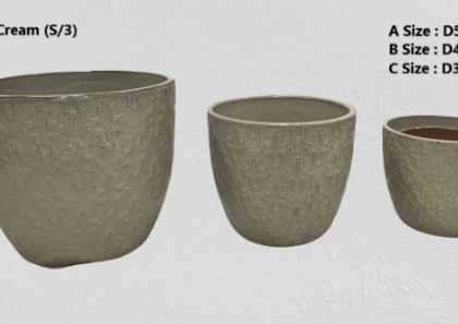 Ceramic Pot CAPPL-1209A Cream
