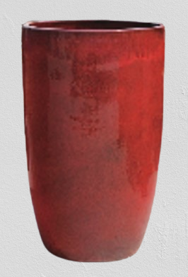 Ceramic Pot CAPPL-1586 Red Black.