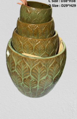 Ceramic Pot CAPPL-WX11 Rain Green