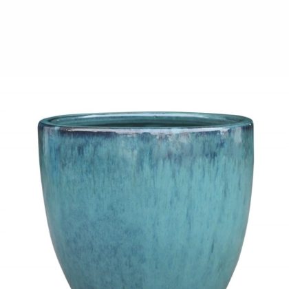 Ceramic Pot Volcanic On Milky Blue CAPPL-2-1308