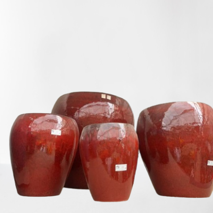 Ceramic Pots CAPPL-1259 Red black