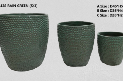 Ceramic Pots CAPPL-438 RAIN GREEN