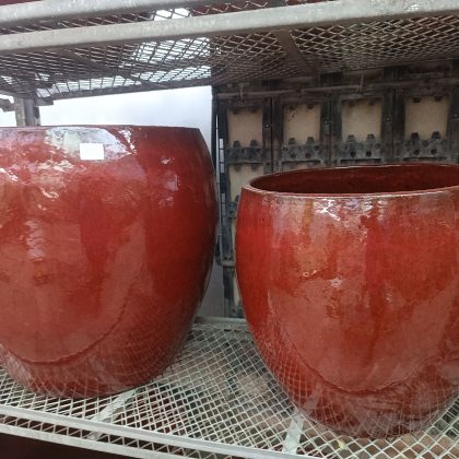 Ceramic Pots CAPPL-7161 Red Black