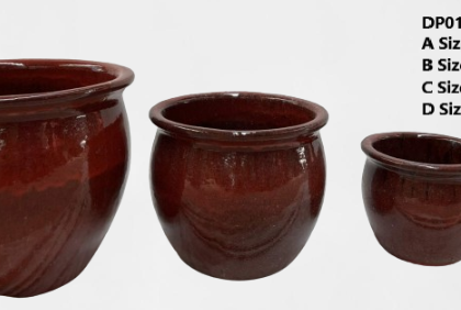 Ceramic Pots CAPPL-DP011 RED BLACK
