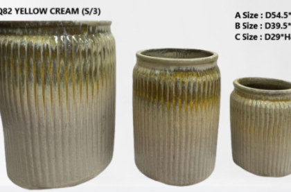 Ceramic Pots CAPPL-QQ82 YELLOW CREAM
