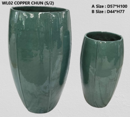 Ceramic Pots CAPPL--WL02 COPPER CHUN