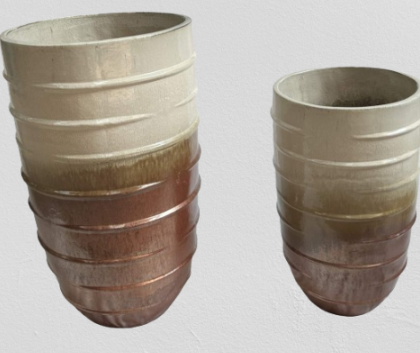 Ceramic Pots CAPPL-WL06 CREAM IRON RUST