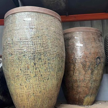 Glossy Ceramic Pot CAPPL-3173 Natural
