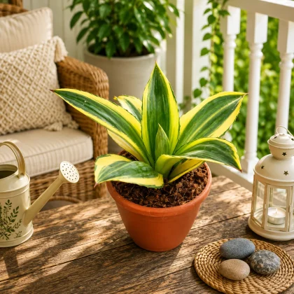 Agave Desmetiana ‘Joe Hoak’ – Rare Golden Variegated Agave for Home & Garden Decor