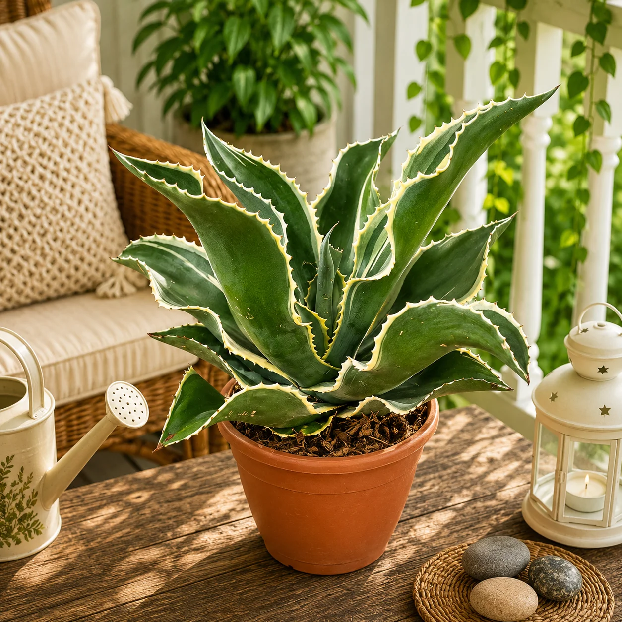 Agave Gypsophila ‘Ivory Curls’ – Rare Variegated Succulent for Home & Garden Decor