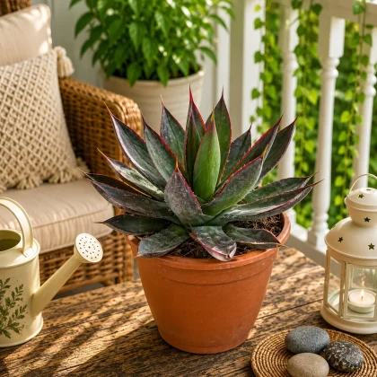 Agave Hybrida ‘Burnt Burgundy’ – Rare Burgundy-Toned Succulent for Home & Garden Decor
