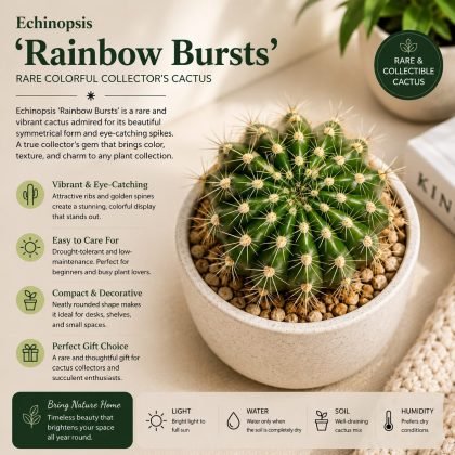 Echinopsis 'Rainbow Bursts' – Rare Colorful Collector's Cactus