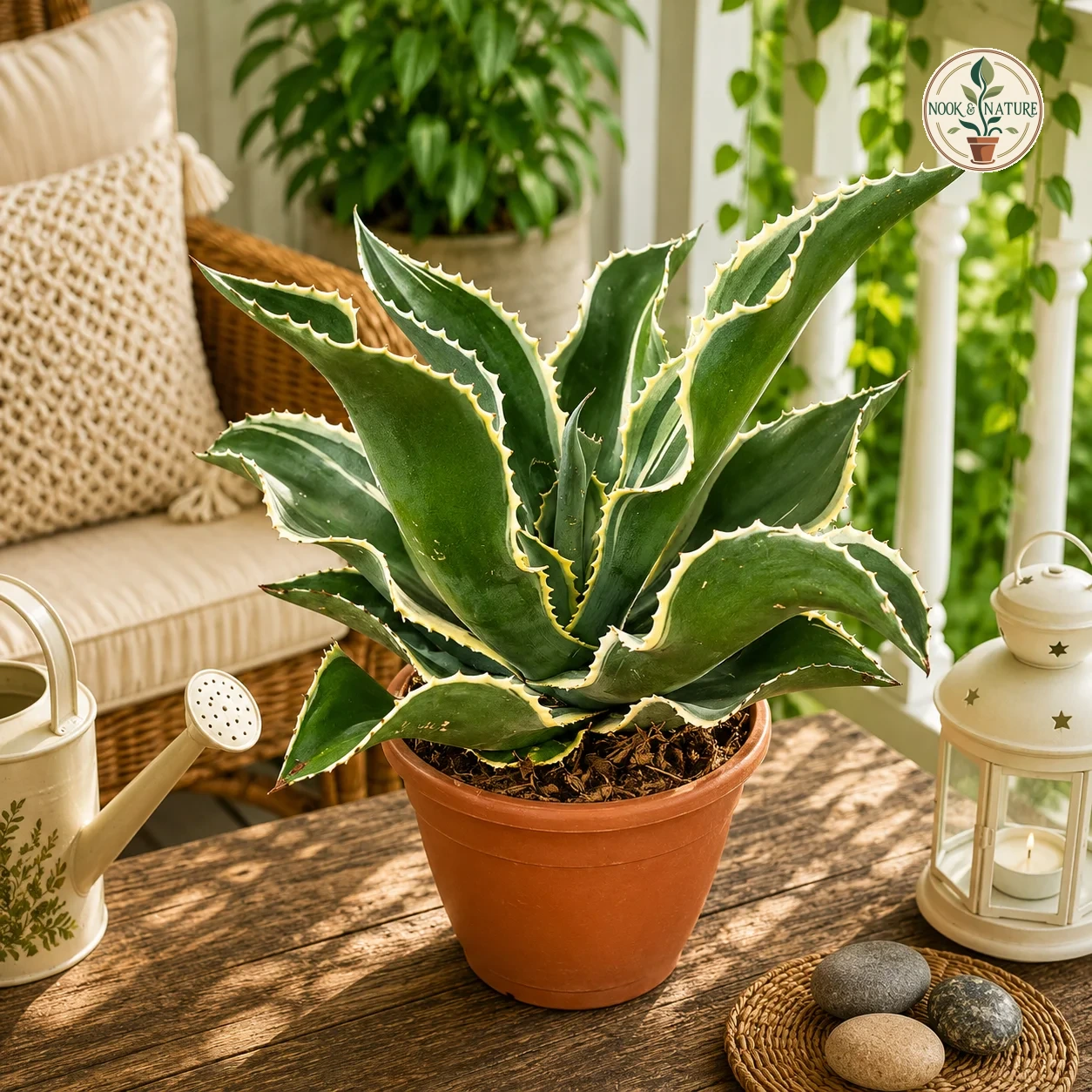 Agave Gypsophila Ivory Curls Rare Variegated Succulent For Home Garden Decor H4 - Nook & Nature