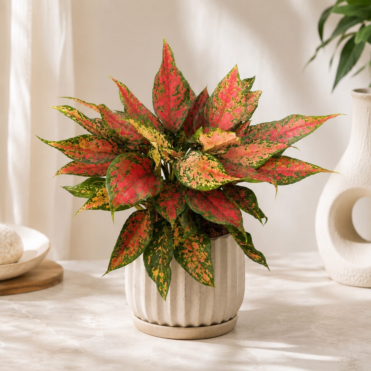 Coloured Aglaonema rotundum 'Anjamanee Green'
