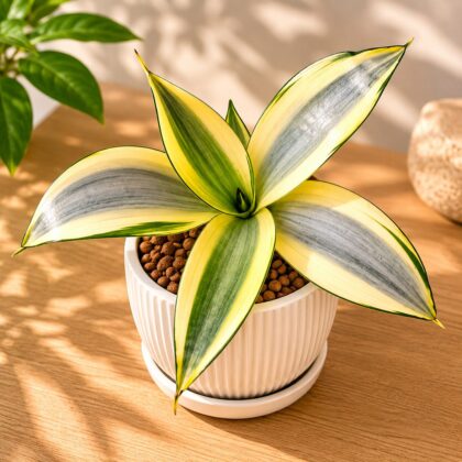Sansevieria Trifasciata Ghost Ghost Silver Snake Plant Sq 60 - Nook & Nature