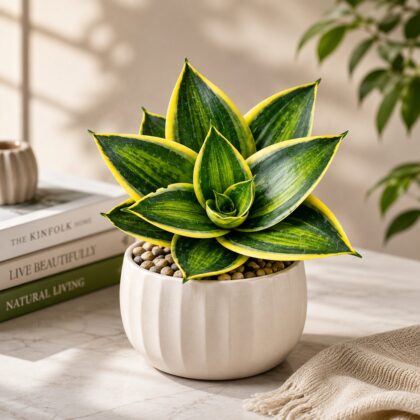 Sansevieria Trifasciata Hahnii Favourite Gold H4 - Nook & Nature