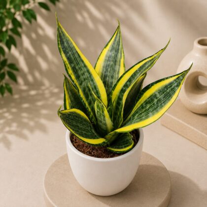 Sansevieria Trifasciata Hi Color Premium Golden Variegated Snake Plant H4 - Nook & Nature