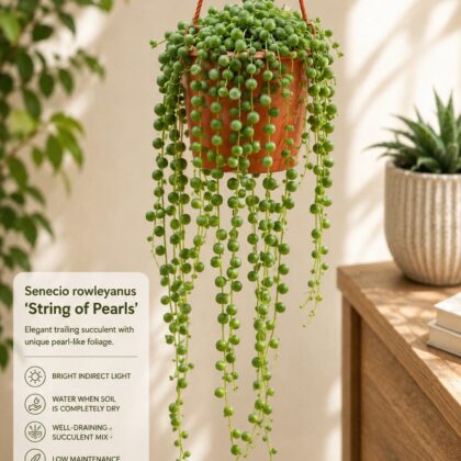 Senecio Rowleyanus String Of Pearls Pearl Vine Succulent H3 Hb - Nook & Nature