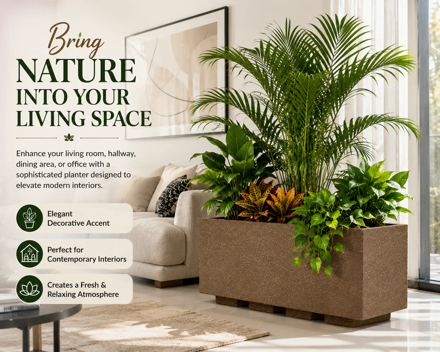 Roto Box Tray Rectangular Planter with Dot Finish Color - Image 4
