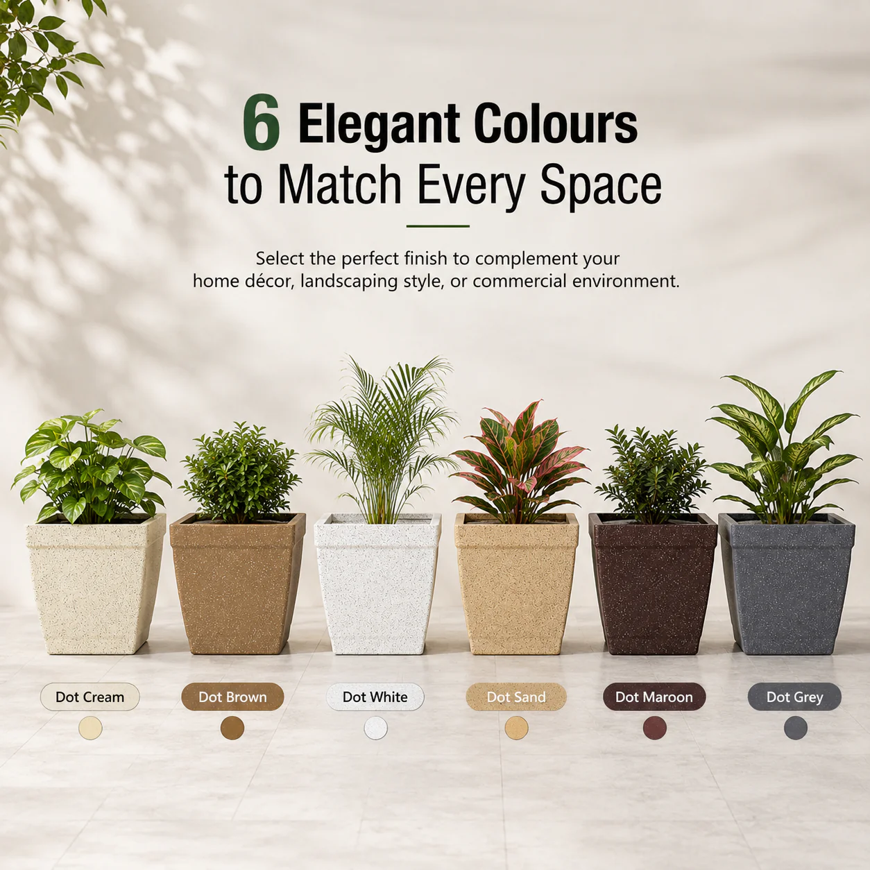 ROTO DOVE – Square Planter with Dot Finish Colour - Image 6