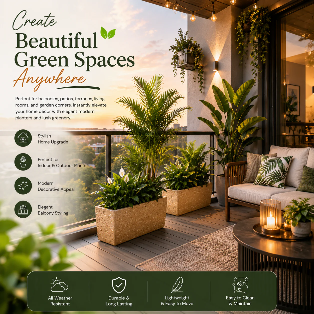 Roto Dove Canon Rectangle Planter with Dot Finish Color - Image 4