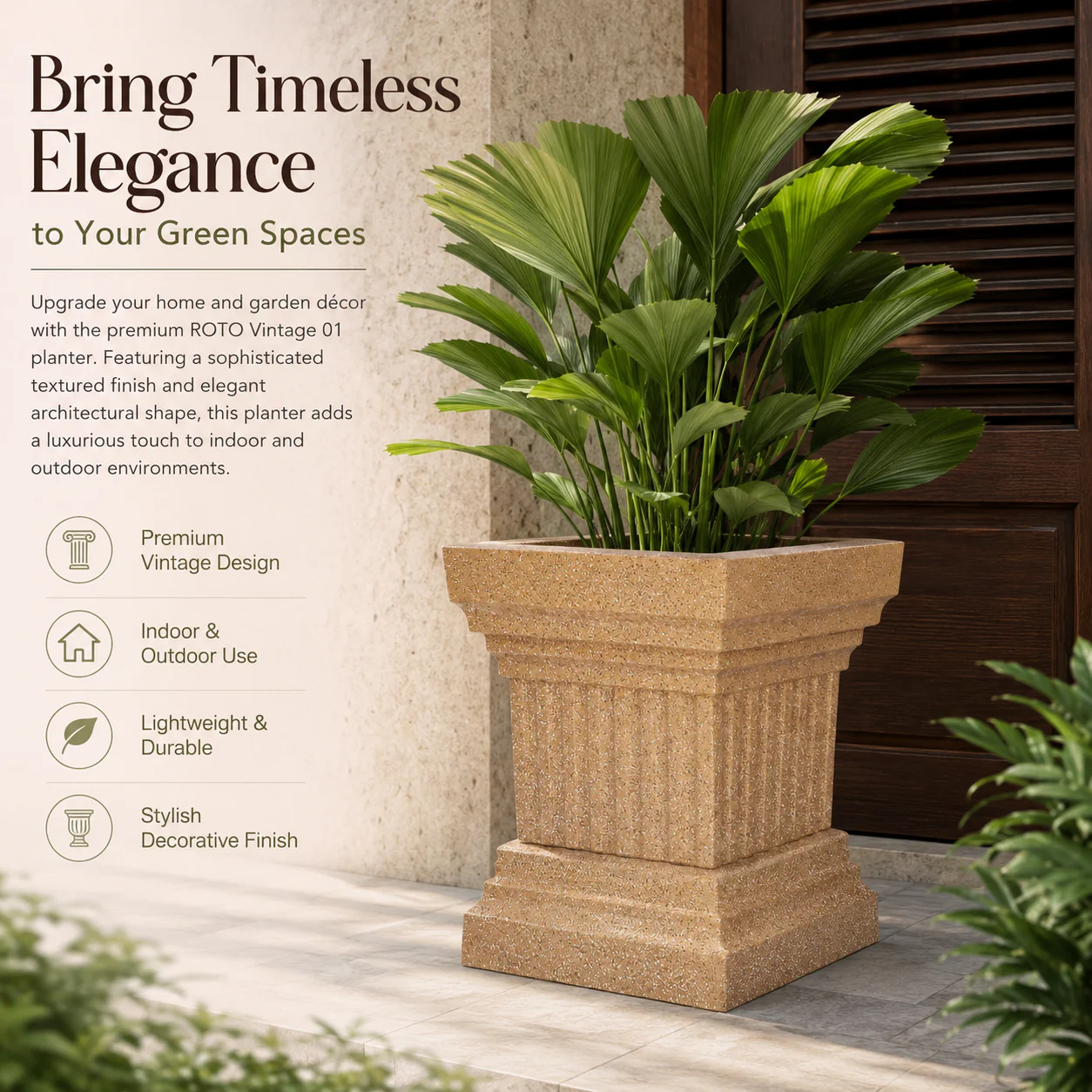 Roto Vintage 01 Self Watering Square Planter - Image 6