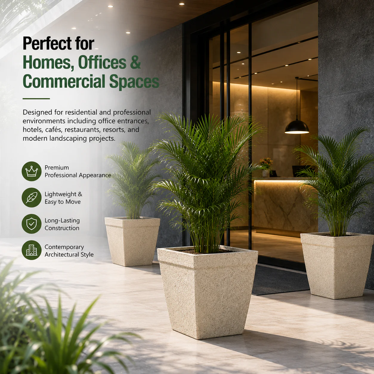 ROTO DOVE – Square Planter with Dot Finish Colour - Image 3