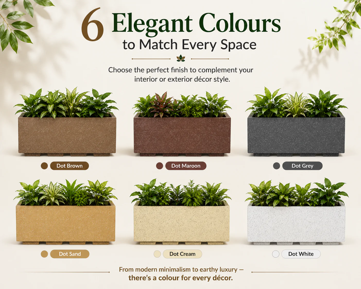 Roto Box Tray Rectangular Planter with Dot Finish Color - Image 7