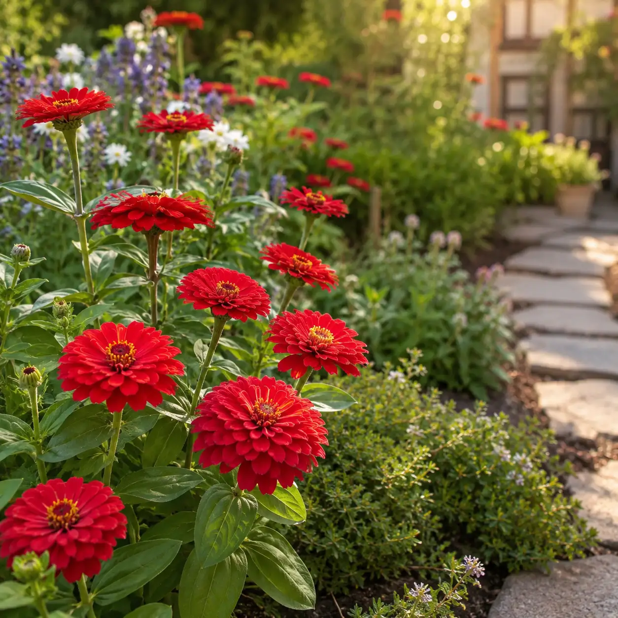 Zinnia - Red Flower - Image 3