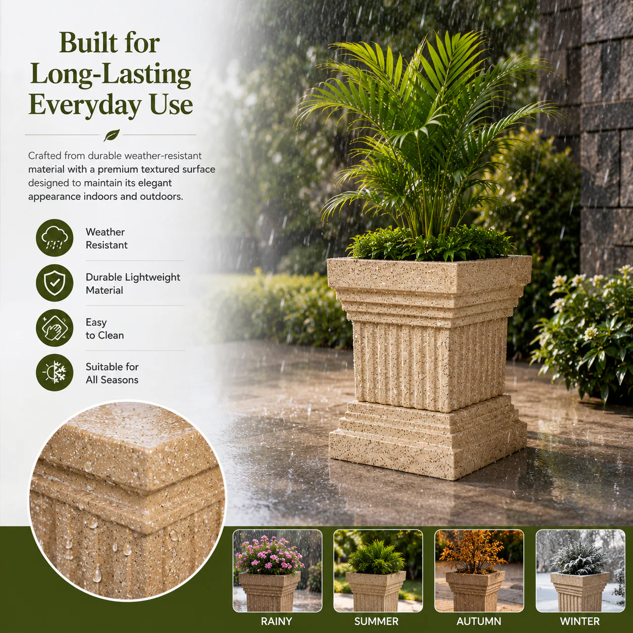Roto Vintage 01 Self Watering Square Planter - Image 2