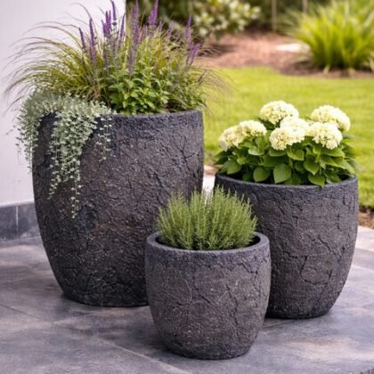 Moss Fiberglass Planters