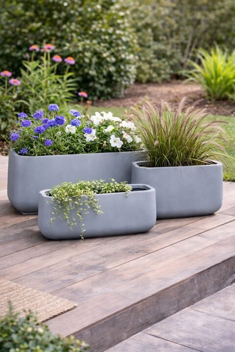 Sunrise Fiberglass Planters