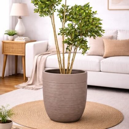 Pota Fiberglass Planters – Grey Beige