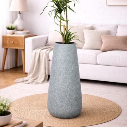Iris Fiberglass Planters – Mouse Grey