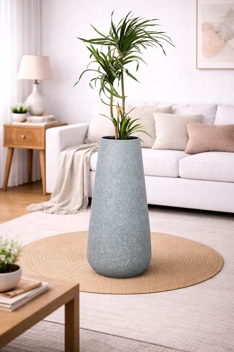 Iris Fiberglass Planters – Mouse Grey