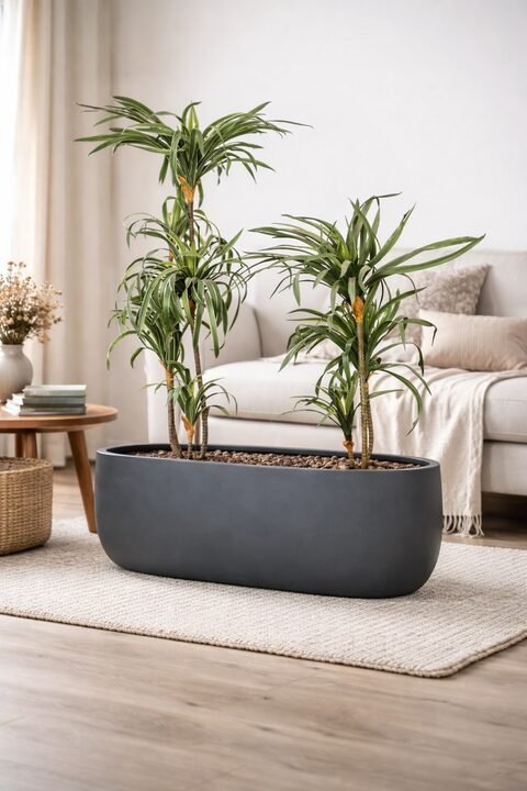 Boat Fiberglass Planter - Grey