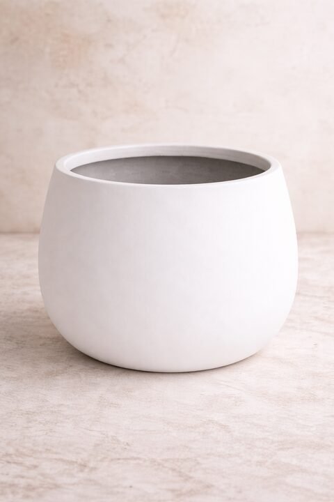 Olive Fiberglass Planters – White - Image 3