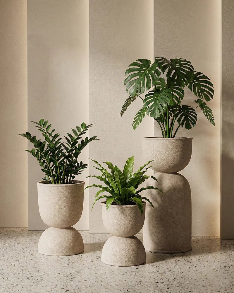 Drum Fiberglass Planter - Rustic