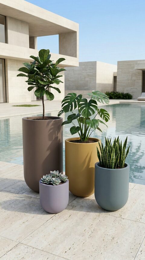 Sunflower Fiberglass Planters