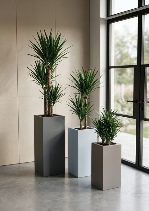 Tower Fiberglass Planters