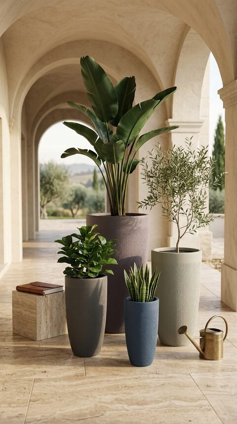 Snake Fiberglass Planters
