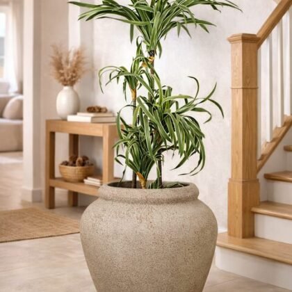 Broom Traditional Fiberglass Planter - Terra