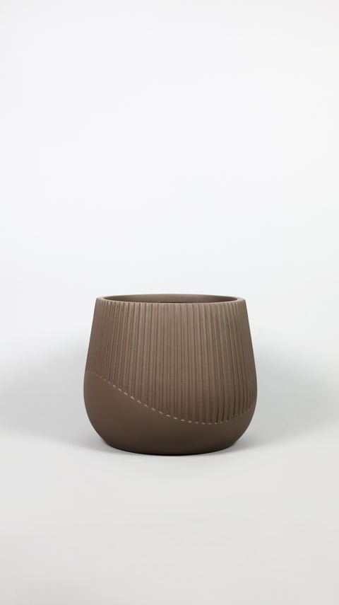 Juniper Fiberglass Planter - Pale Brown Matt - Image 4