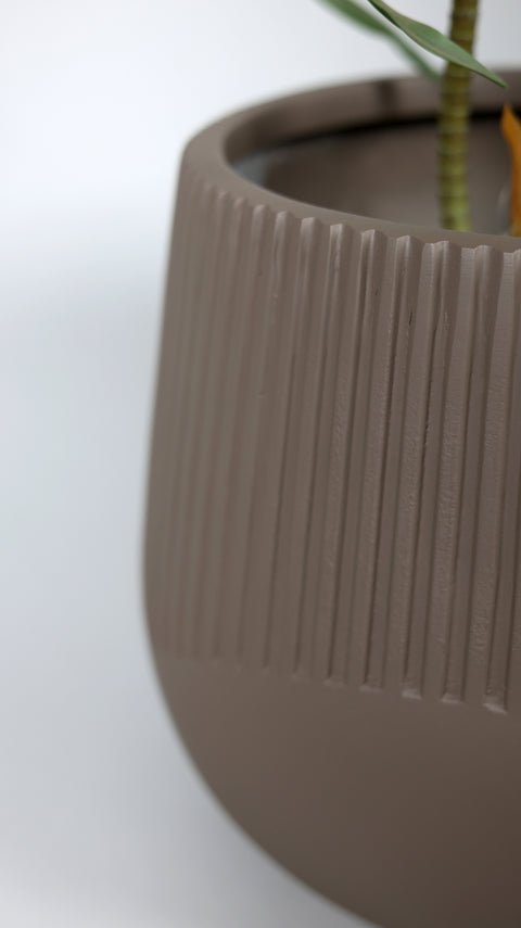 Juniper Fiberglass Planter - Pale Brown Matt - Image 3