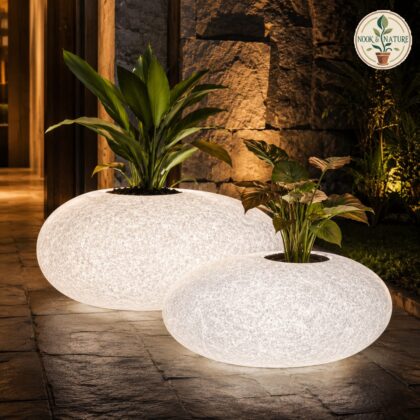 Pebble Illuminated Planter