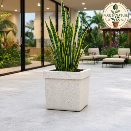 ROTO ZEN 01 Square Planter Pot – with Dot Finish Colour